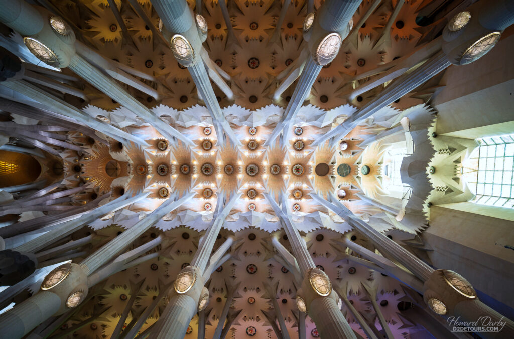 The ceiling of La Sagrada Familia
