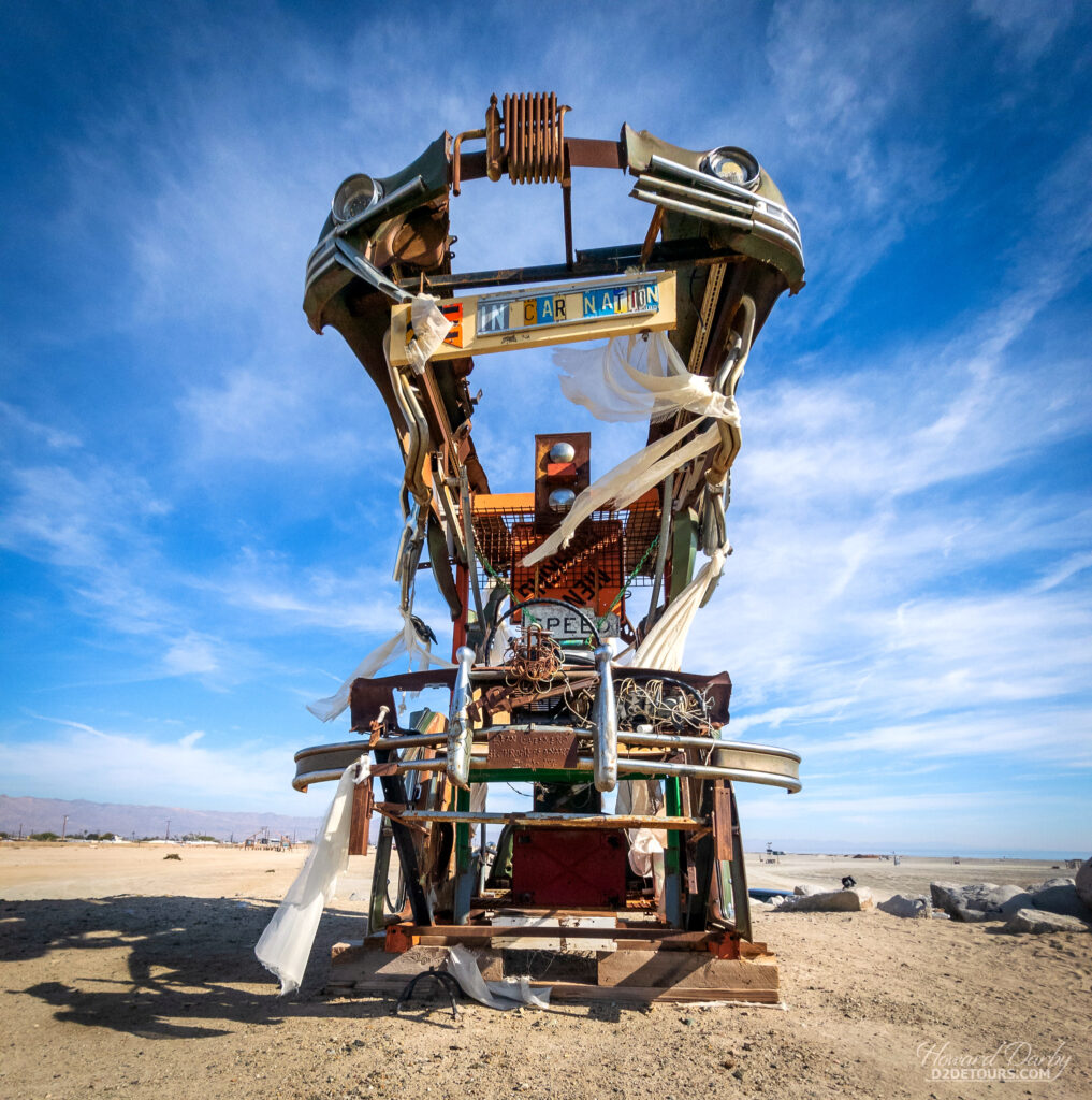 Art installation by the locals at Bombay Beach on the Salton Sea