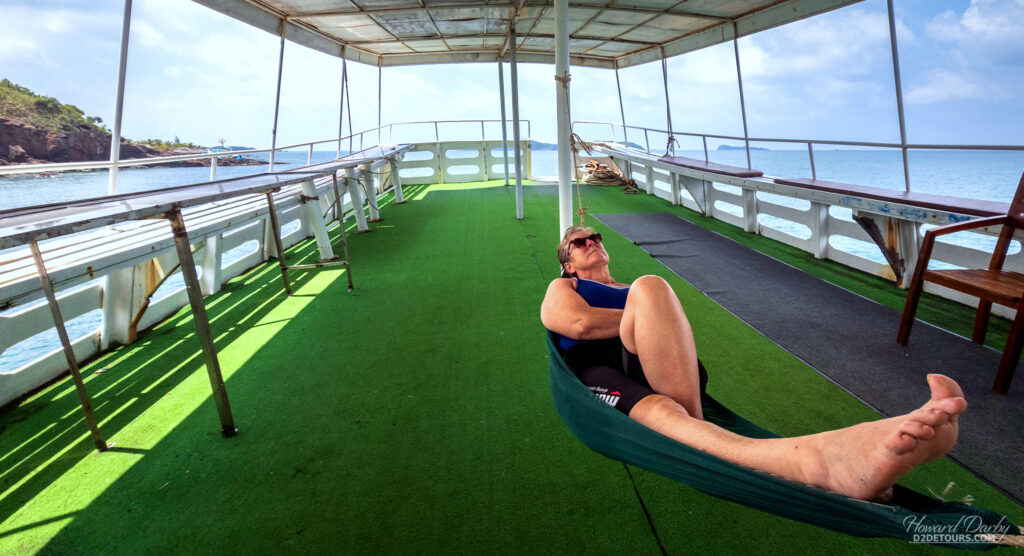 Relaxing on the boat between dives