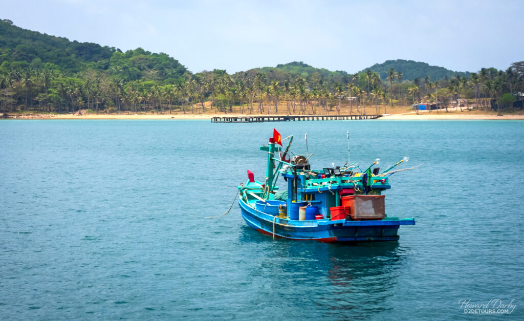 Fishing boat anchored off an island south of Phu Quoc