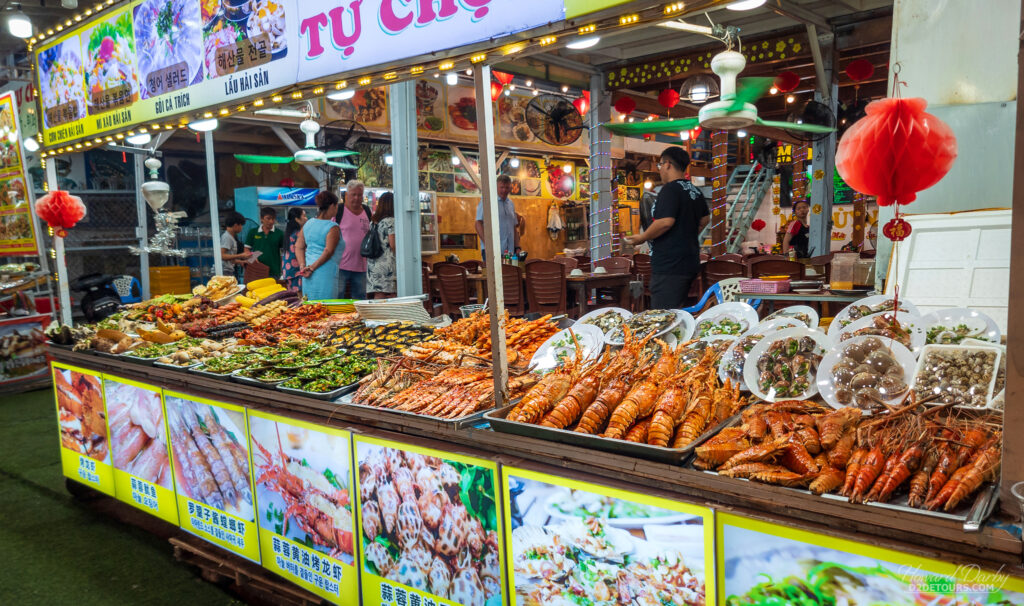 Seafood stall at the night market