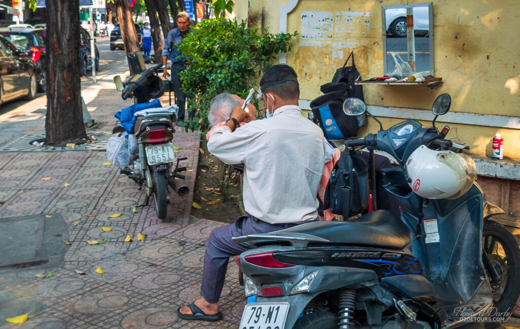 An ear cleaning business that's set up on a street corner was often busy
