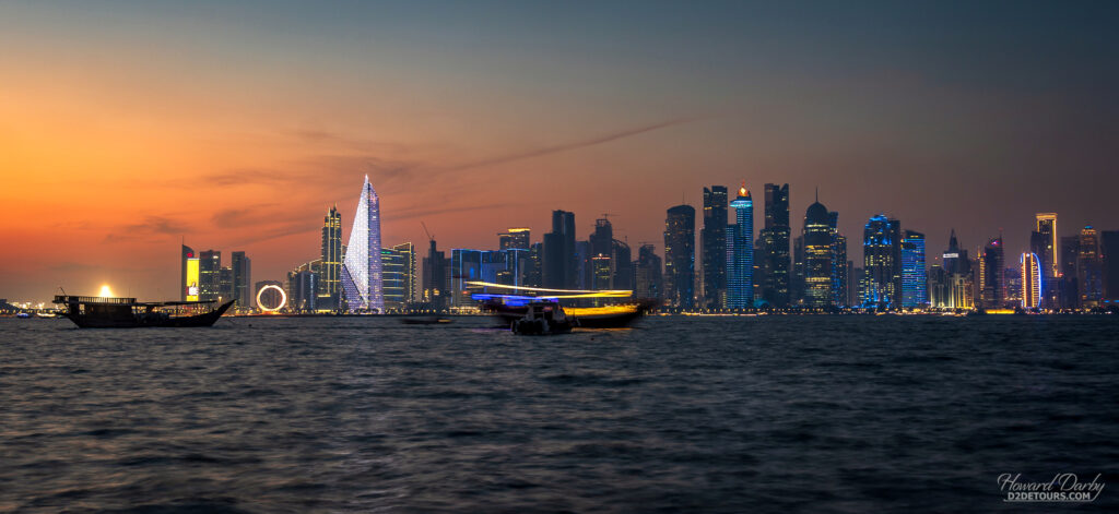 The skyline across Doha Bay