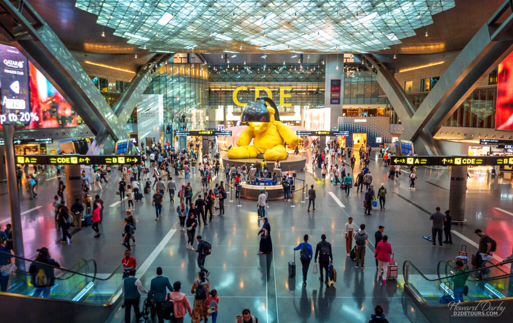 The main terminal at Hamad International Airport in Doha - currently rated the #1 airport in the world