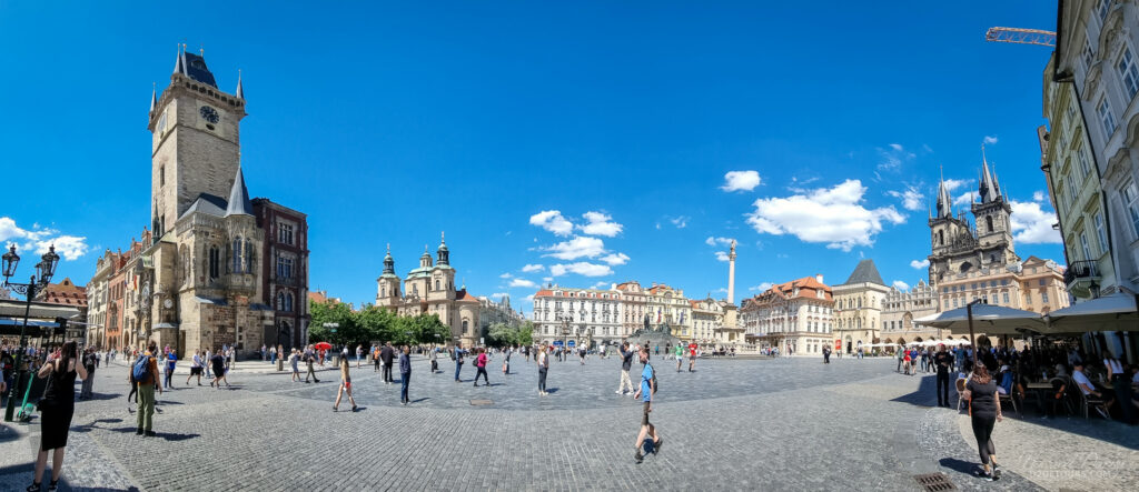 Panoramic photo of Prague Old Town Square