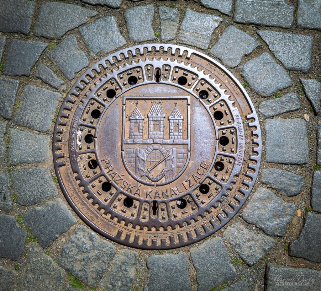 Manhole cover in Prague