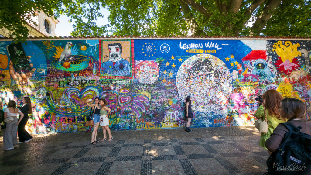 The Lennon Wall in Prague in memory of John Lennon