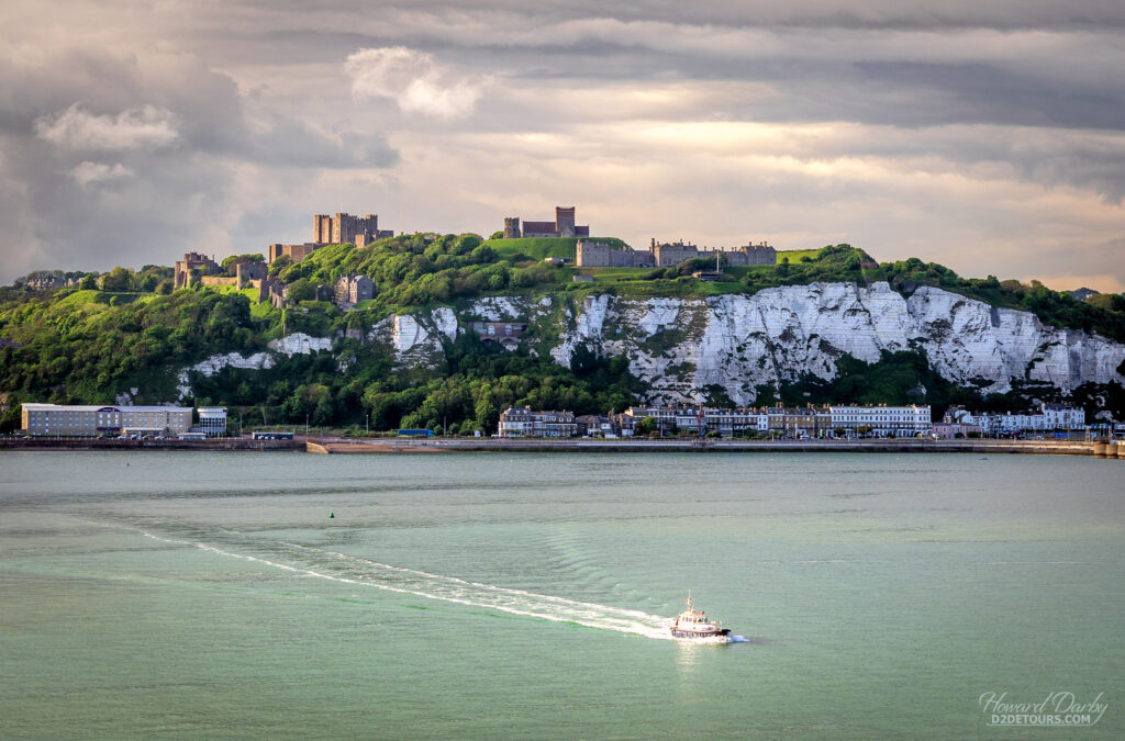 Dover Castle above the while cliffs