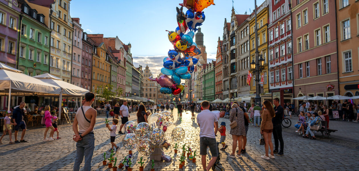 Sunset in Wrocław Market Square