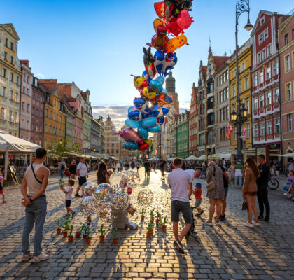 Sunset in Wrocław Market Square