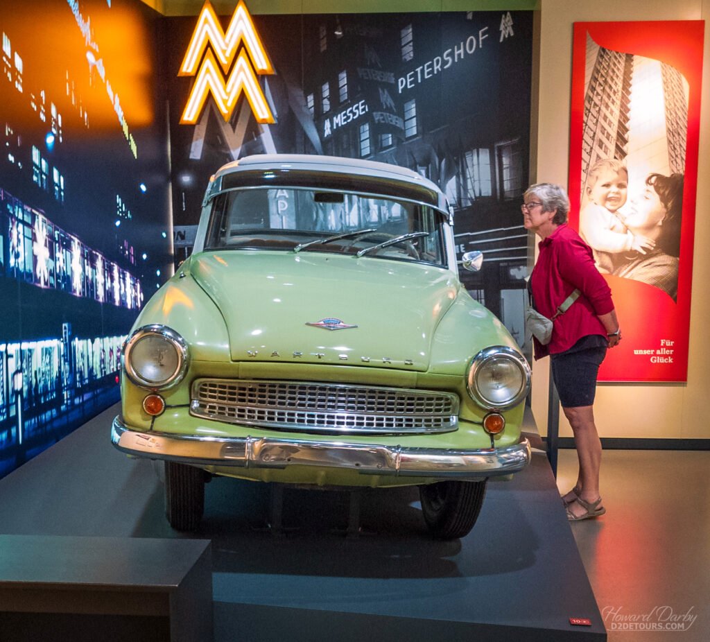 Checking out a "Wartburg", a line of cars built in East Germany from the 1950s until the late 1980s