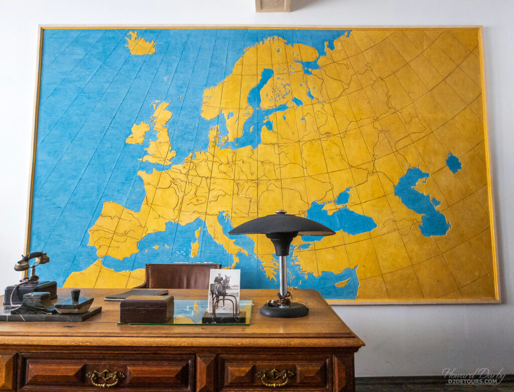 This wooden map was on Shindler's office wall