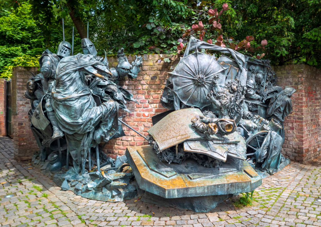 The Stadterhebungsmonument recreates historical scenes that took place in and around Düsseldorf in the 13th century