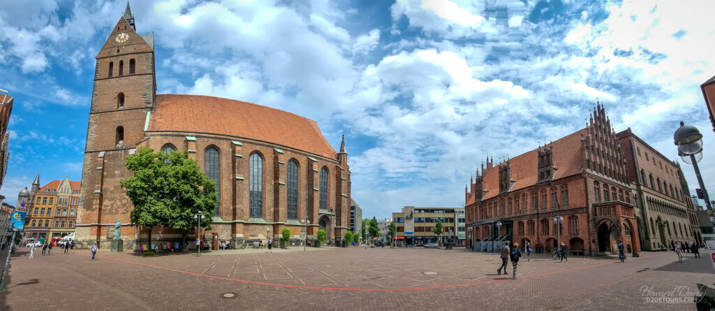 Market Church on the left (14th century) and Old Town Hall (early 15th century)