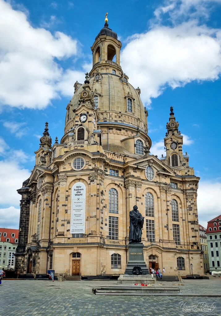 The Dresden Frauenkirche (Church of Our Lady) in Dresden was destroyed and burned near the end of WWII, but local residents took some of the original blocks and stored them in the hope that it would be rebuilt, which is was in the 1990s after the Soviets left (the dark blocks are the salvaged ones)