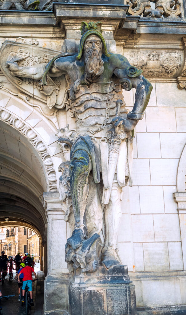 Statue at the side of the Georgentor, the original exit from Dresden