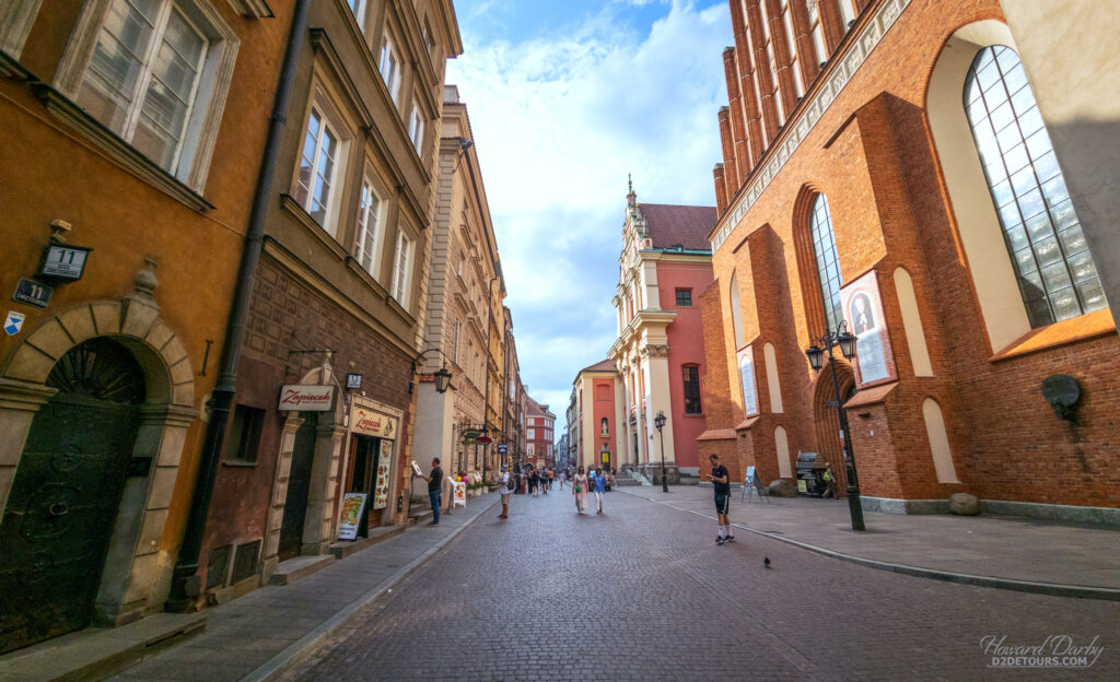 A street in the restored Warsaw old town