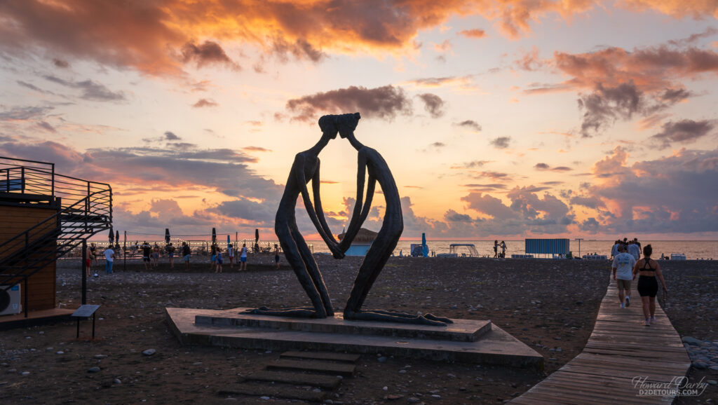 Sculpture along the waterfront