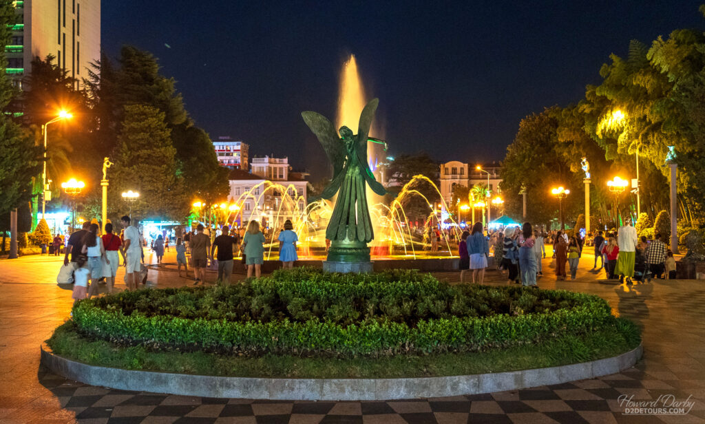 Batumi Boulevard Fountains at night