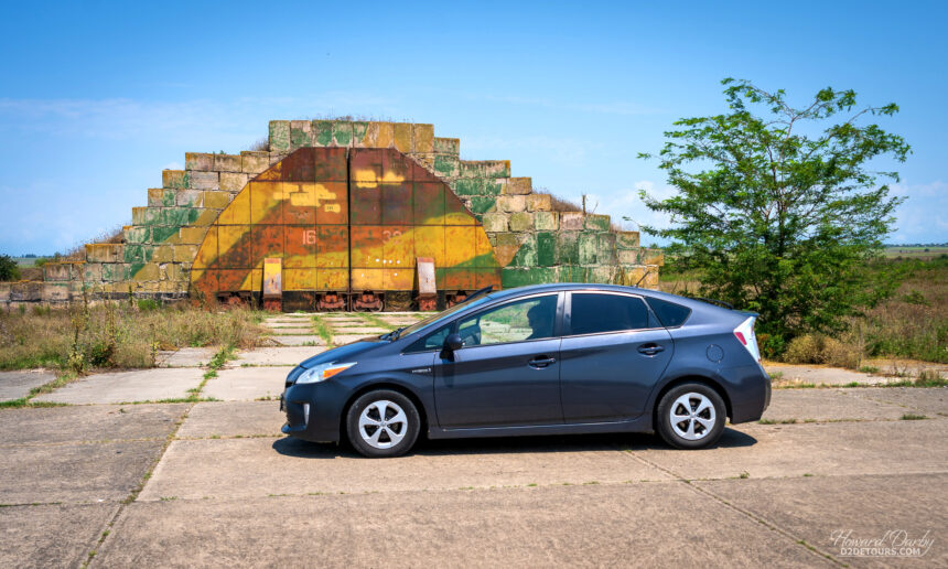 Our rental car at Shiraki Military Airfield - a 2015 Toyota Prius