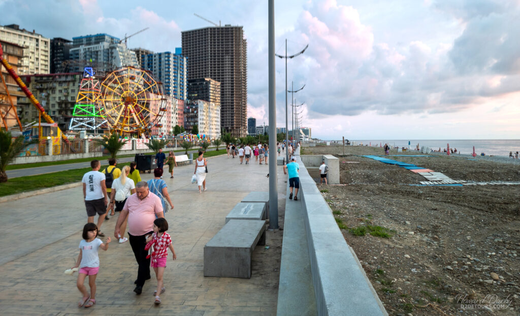 Walking along the boardwalk in early evening