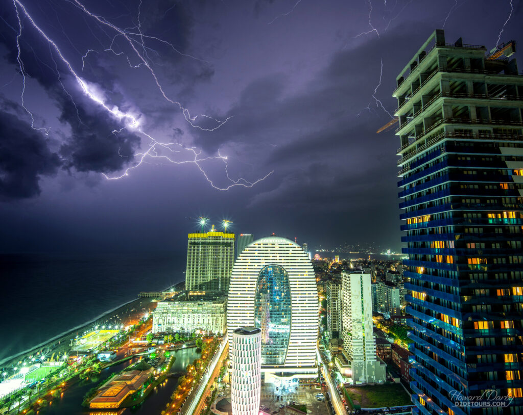 Watching a lightning storm from our balcony