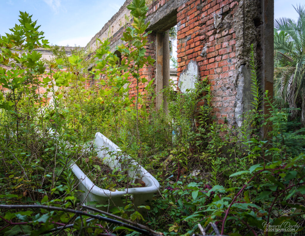 Remnants of the rooms at Menji Sanatorium