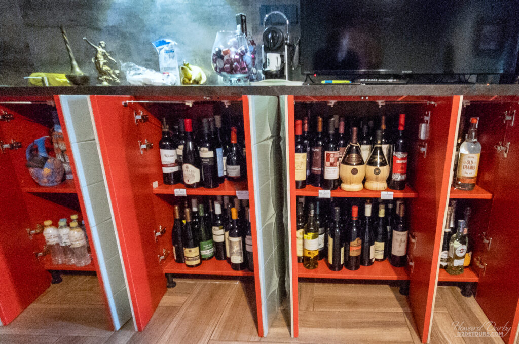 The selection of wines and hard liquors