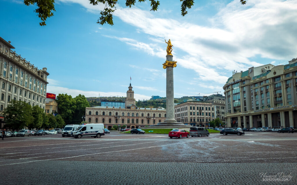 Liberty square in the center of Tbilisi