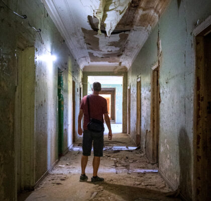 Howard exploring the abandoned Imereti Sanatorium