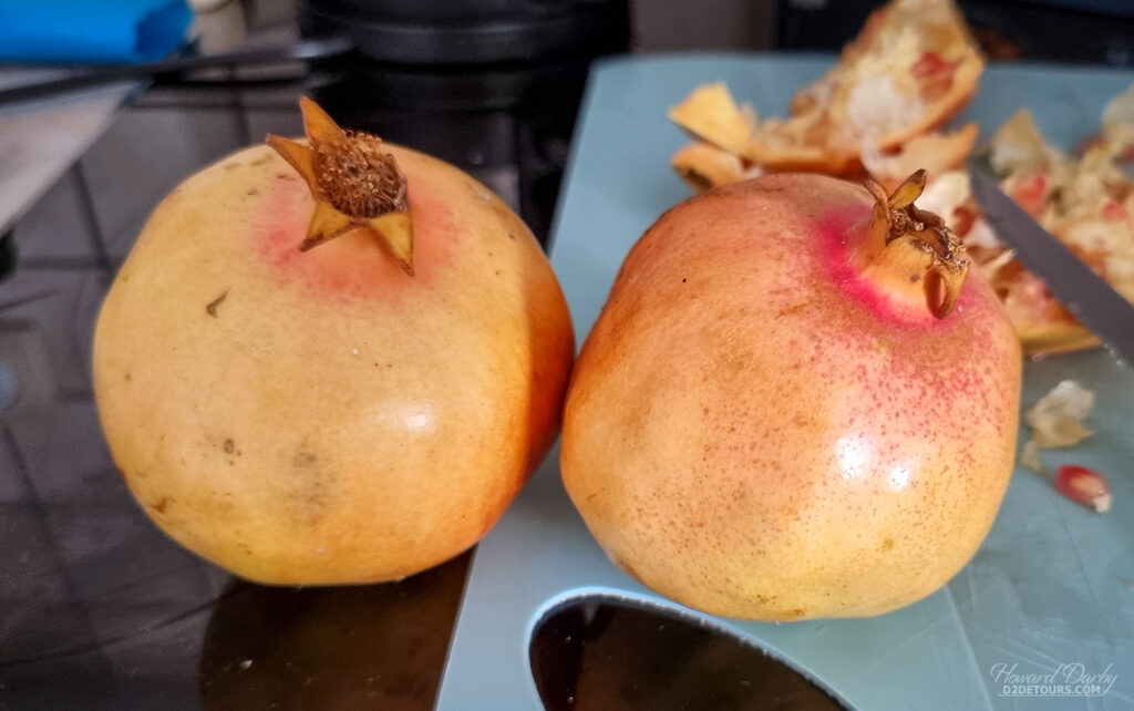 Gold pomegranates