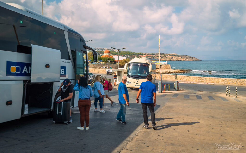 Changing buses in Rethymno