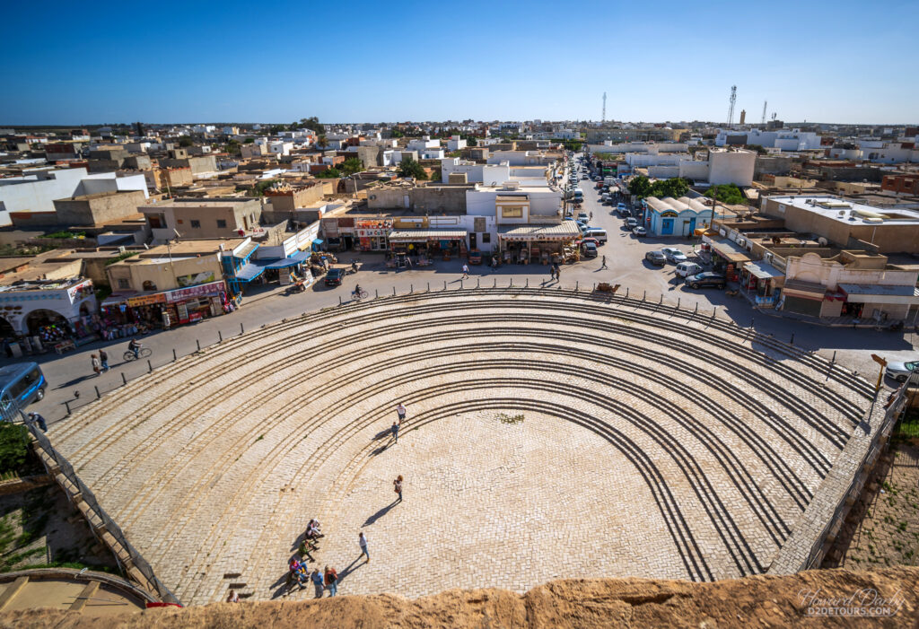 Looking out over the city of El Jem from the Amphitheater