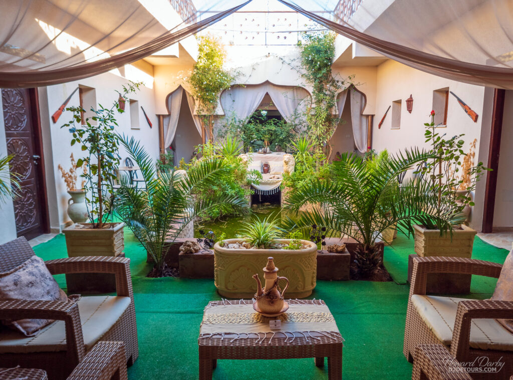 The central courtyard at Hotel 1001-Nights Palace