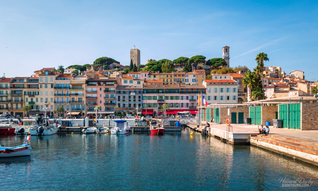 Looking across the port of Cannes