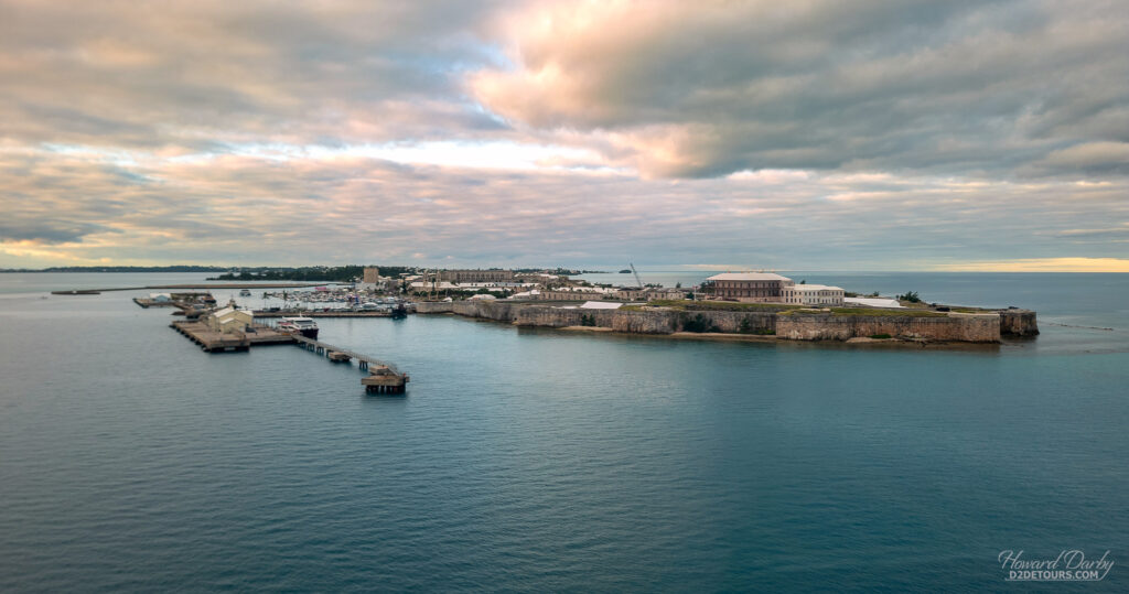 Arriving at the Royal Navy Dockyard in Bermuda