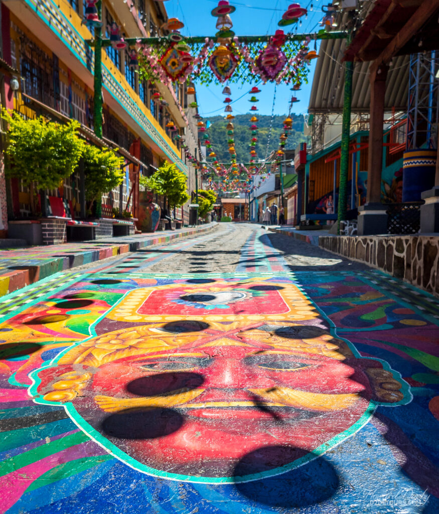 Decorated street in San Juan La Laguna on Lake Atitlán