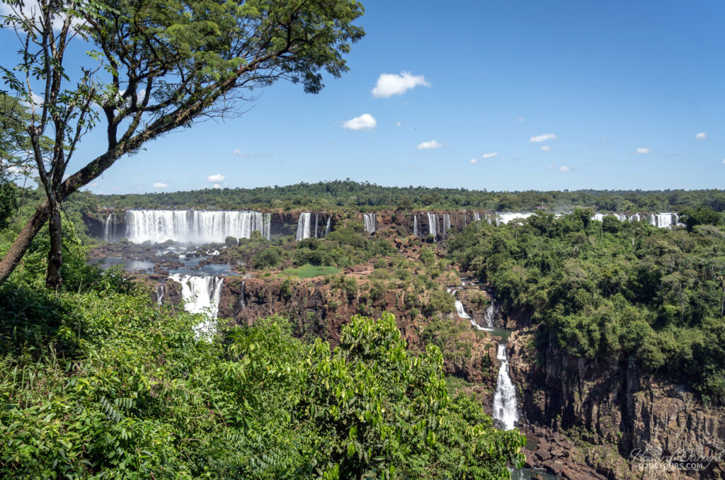The far end of the Iguazu Falls seen from the Brazilian side