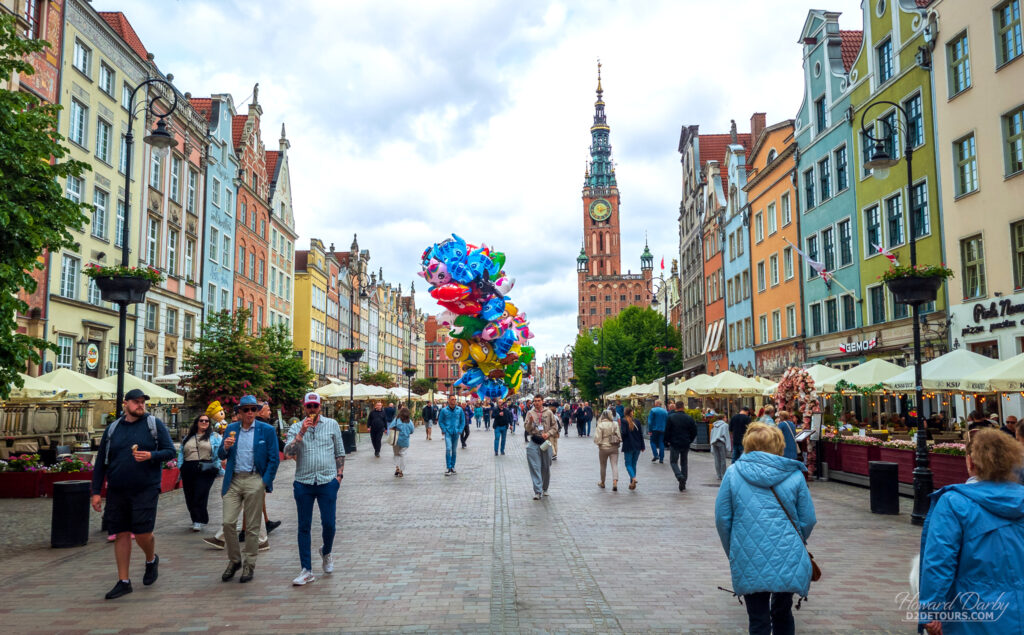 A portion of the Long Market in the centre of Gdansk, Poland