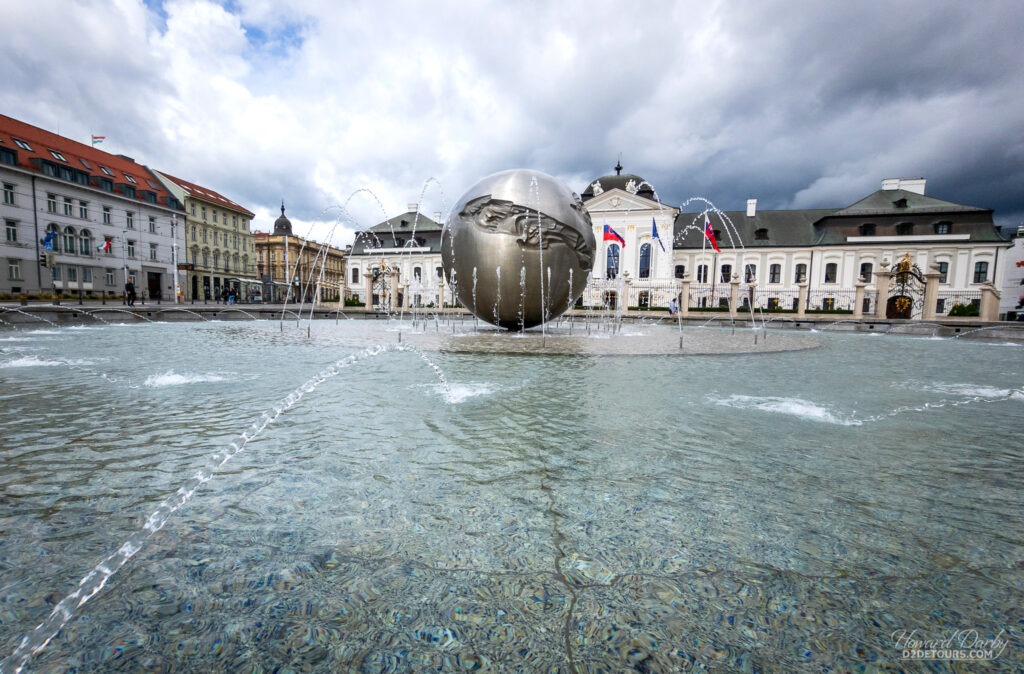 Planet of Peace Fountain in Bratislava, Slovakia