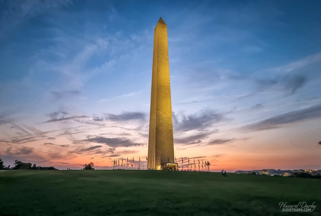 The Washington Monument at sunset